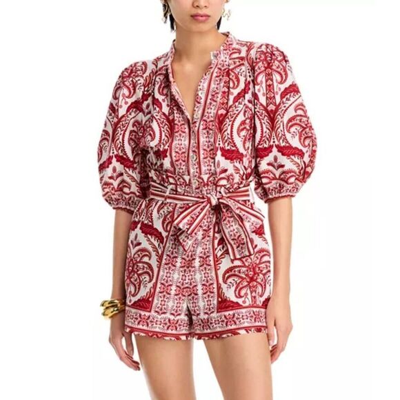 FARM Rio Pants - NWT FARM Rio Tropical Cameo Romper sz XL